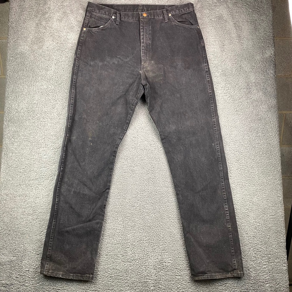 Wrangler 13MWZ Cowboy Cut Jeans Men 40x36‎ Black Denim Workwear Pants